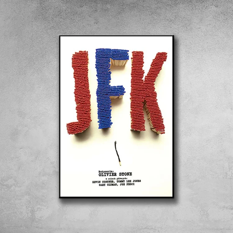 Plakat JFK tło ściana szary beton