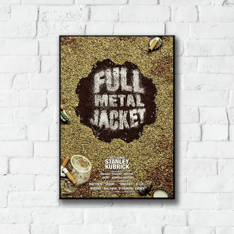 Plakat Full Metal Jacket tło ściana białe cegły