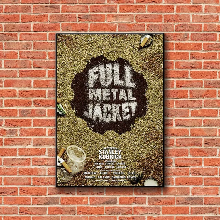 Plakat Full Metal Jacket tło ściana czerwone cegły
