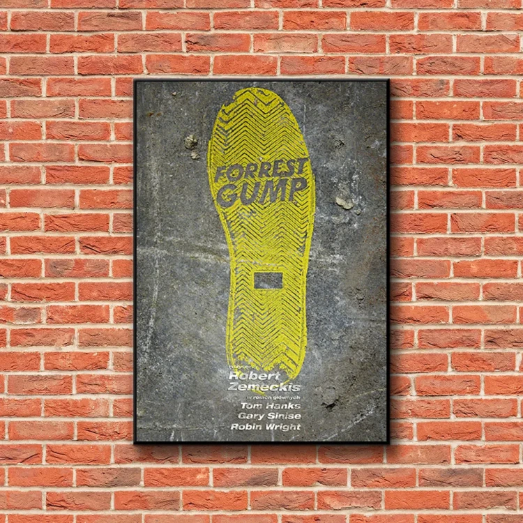 Plakat Forrest Gump tło ściana czerwone cegły