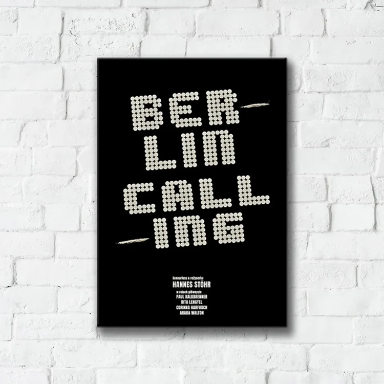 Plakat Berlin Calling tło ściana białe cegły